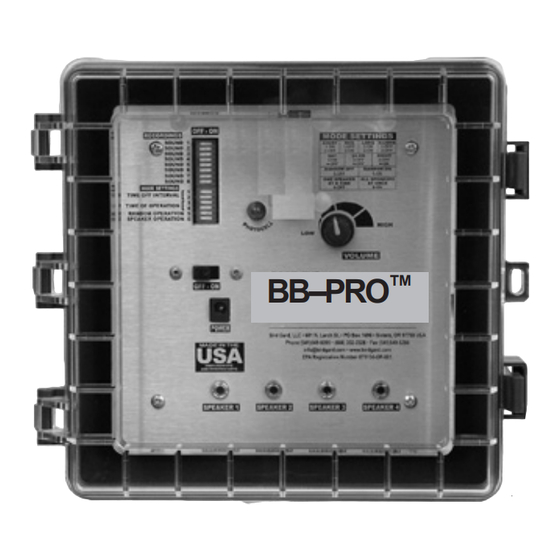 Bird-X BB-PRO Quick Start Manual