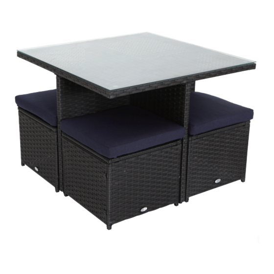 PHI VILLA 5PCS TABLE & CHAIRS ASSEMBLY INSTRUCTIONS & USER MANUAL Pdf