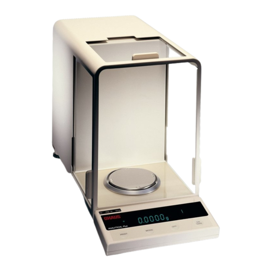 OHAUS ANALYTICAL PLUS SERIES INSTRUCTION MANUAL Pdf Download ManualsLib