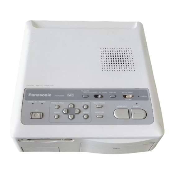 Panasonic PV-PD2000 Operating Instructions Manual
