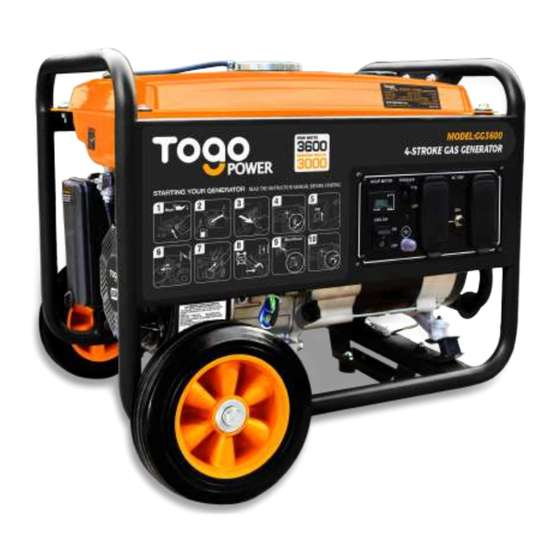 Togo POWER GG3600 Manuals