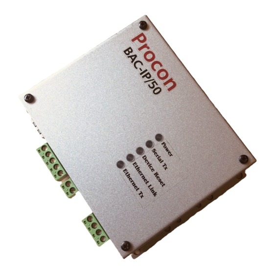 MITSUBISHI ELECTRIC PROCON BAC-IP50 INSTALLATION AND USER MANUAL Pdf ...