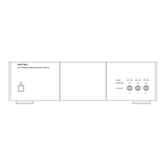 Rotel Six Channel Power Amplifier RB-976 Owner's Manual