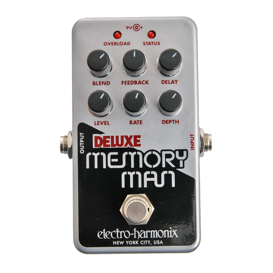 ELECTRO-HARMONIX DELUXE MEMORY MAN OPERATING INSTRUCTIONS Pdf 