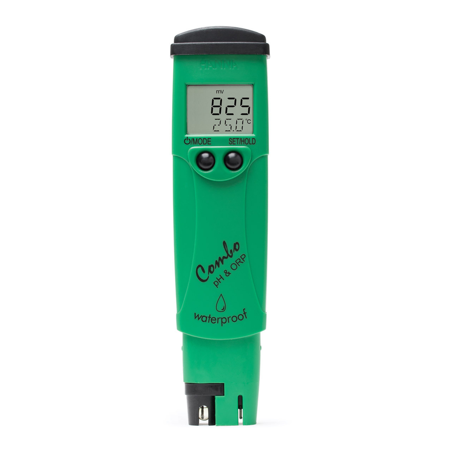 HANNA instruments HI98121 - Waterproof PH, ORP & Tempe Tester Manual