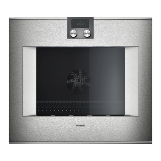 Gaggenau BO 480/481 611 Use And Care Manual