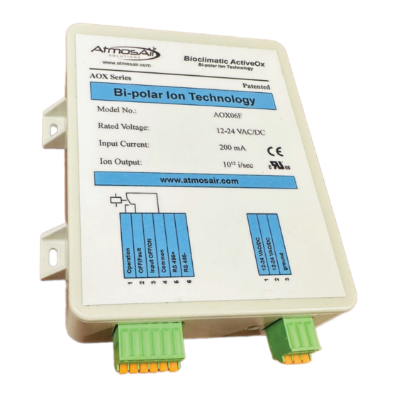 AtmosAir Bioclimatic ActiveOx 06F Series Installation, Operation And Maintenance Manual
