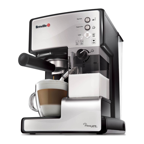 BREVILLE PRIMA LATTE QUICK START MANUAL Pdf Download ManualsLib