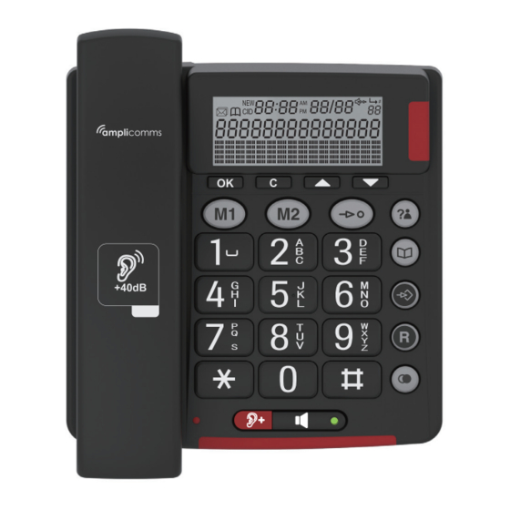 Telefono Amplicomms BigTel 40 Plus – 6 Tasti Foto Per Chiamate Rapide, Boost Audio +40 DB, Suoneria Fino A 90 DB, Per Ipoacusia