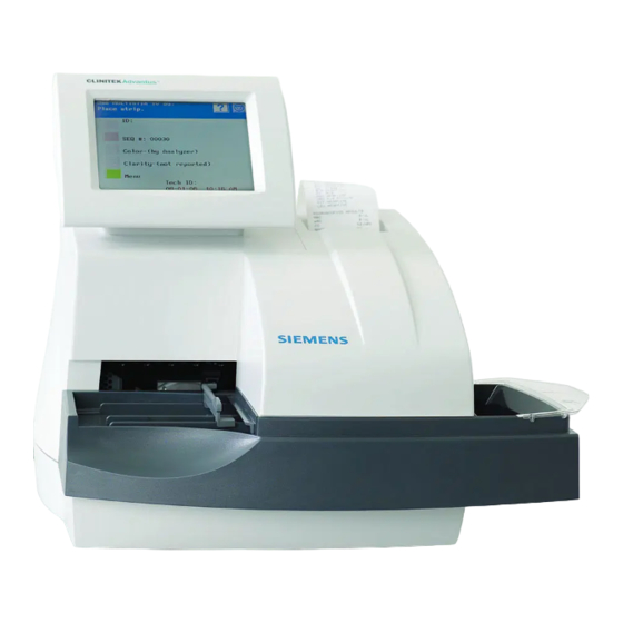SIEMENS CLINITEK ADVANTUS OPERATOR'S MANUAL Pdf Download ManualsLib