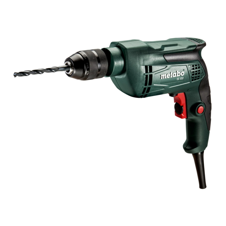 Metabo B 650, BE 650, SBE 650, SBE 650 Impuls - Drill Manual | ManualsLib