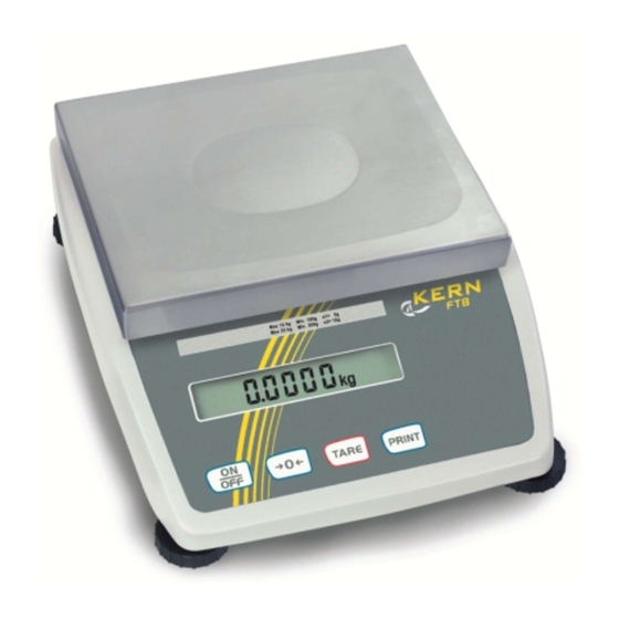 KERN FTB OPERATING INSTRUCTIONS MANUAL Pdf Download ManualsLib