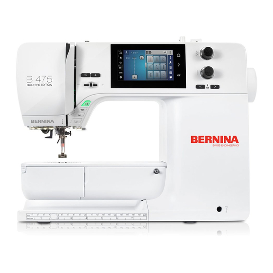 BERNINA 475 QE USER MANUAL Pdf Download | ManualsLib