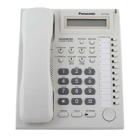 PANASONIC KX-T7700 SERIES QUICK REFERENCE MANUAL Pdf Download | ManualsLib