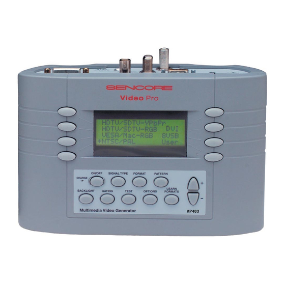SENCORE VIDEOPRO VP400 SERIES OPERATION MANUAL Pdf Download | ManualsLib