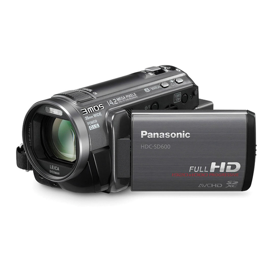 Panasonic HDC-SD600 Operating Instructions Manual