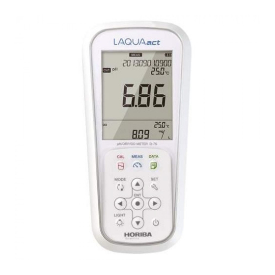 horiba LAQUAact D-75 Quick Manual