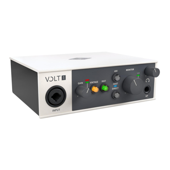 UNIVERSAL AUDIO VOLT 1 HARDWARE MANUAL Pdf Download | ManualsLib