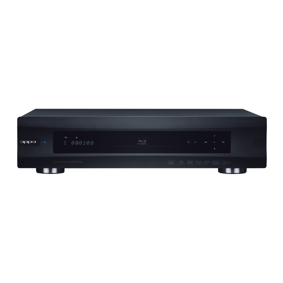 Oppo BDP-93, BDP-95 Installation Manual