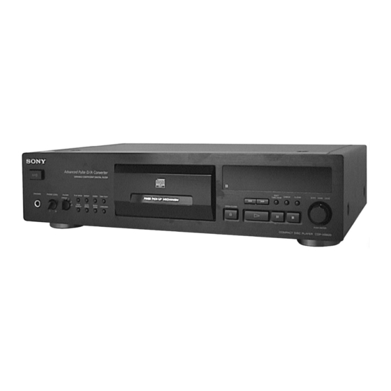 Sony CDP-XB820 Compact Disc Player Manuals
