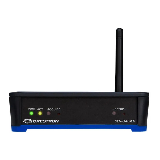 Crestron CEN-GWEXER Quick Start Manual