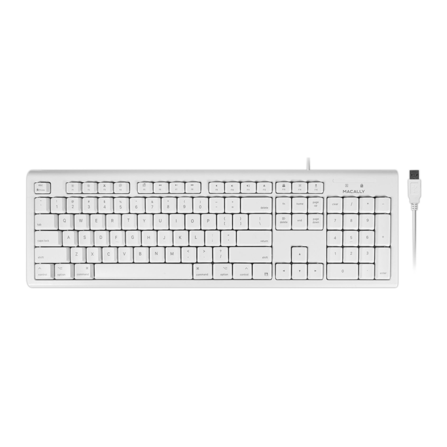 MACALLY QKEY, QKEYB - Full-size USB Keyboard For Mac Manual
