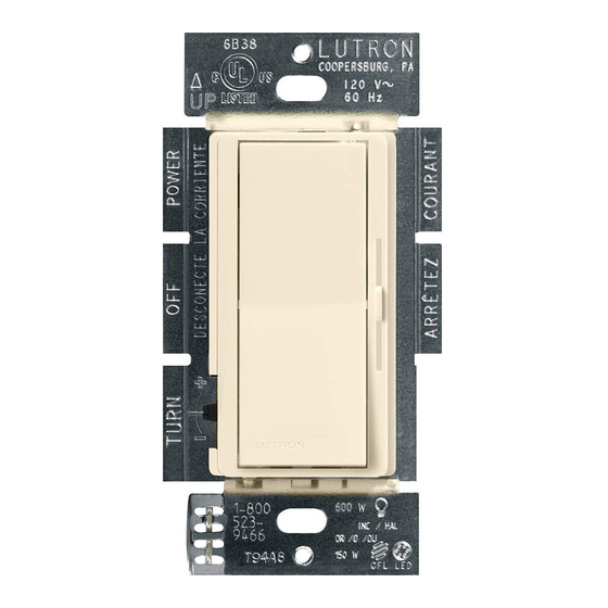 Lutron Electronics Diva C-L DVCL-153P-1 Series Installation Instruction
