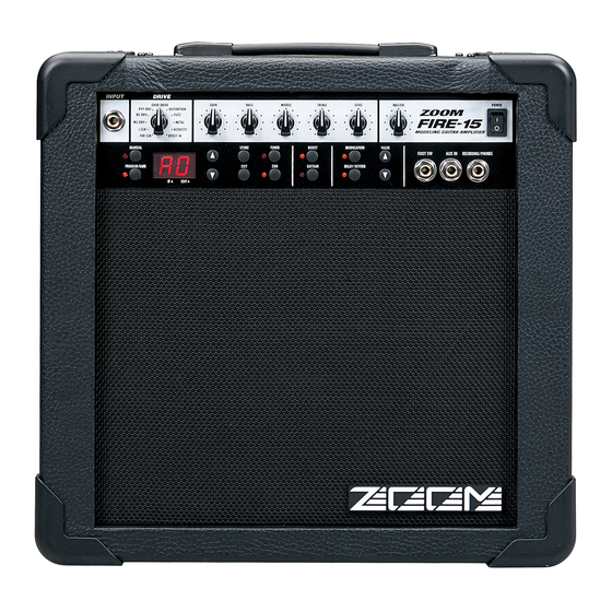 Zoom modeling amp FIRE-15 Operation Manual