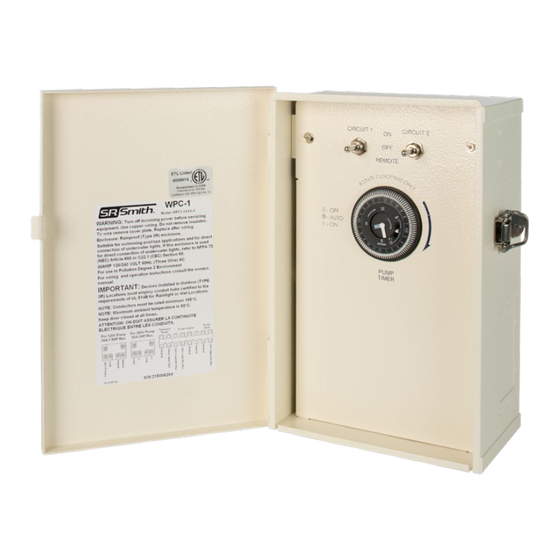 User Manuals: S.R. Smith WPC1-T Series Pool Controller