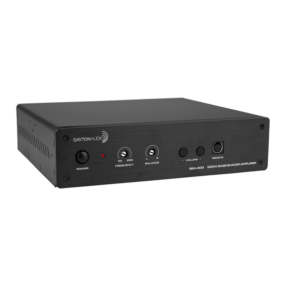 DaytonAudio BSA-200 User Manual