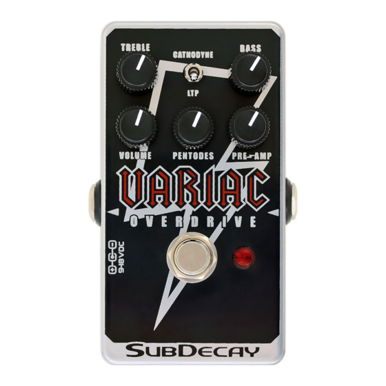 Subdecay Variac Overdrive User Manual