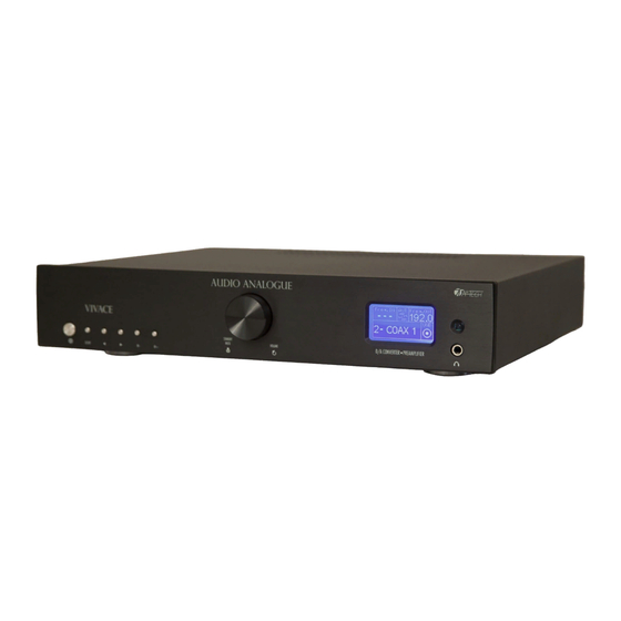 Audio Analogue VIVACE DAC Owner's Manual