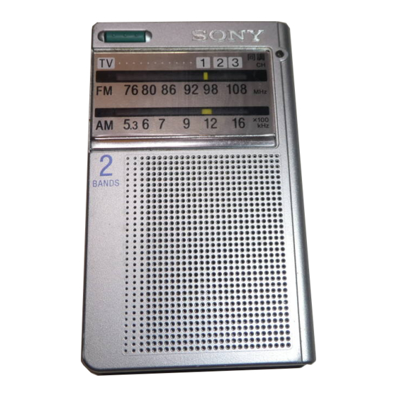 SONY ICF-R45 - TV FM/AM Radio Manual | ManualsLib