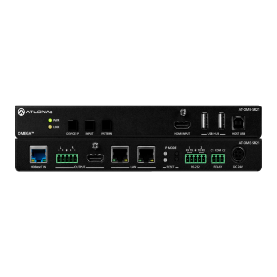 Panduit Atlona Omega AT-OME-SR21 Installation Manual