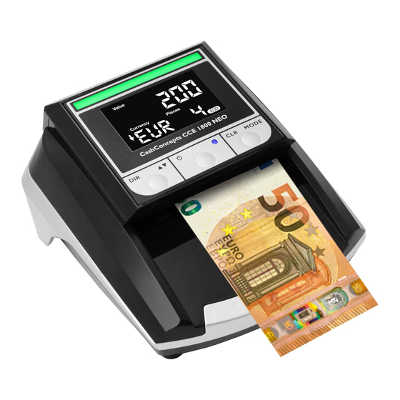 CashConcepts CCE 1810 Cash & Card Short Manual