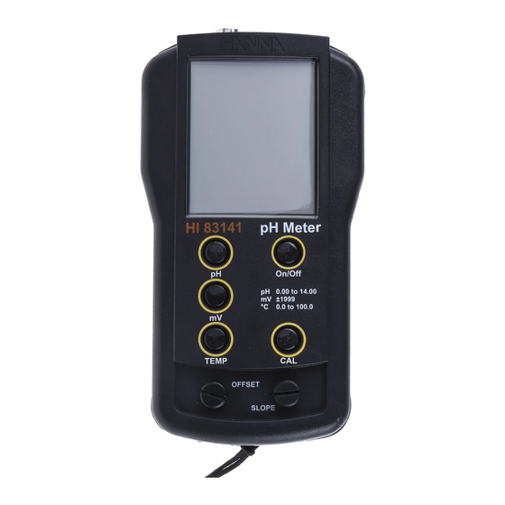 Hanna Instruments HI 83141 Instruction Manual