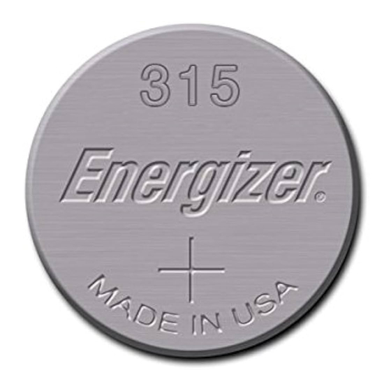 Energizer 315 Product Data Sheet