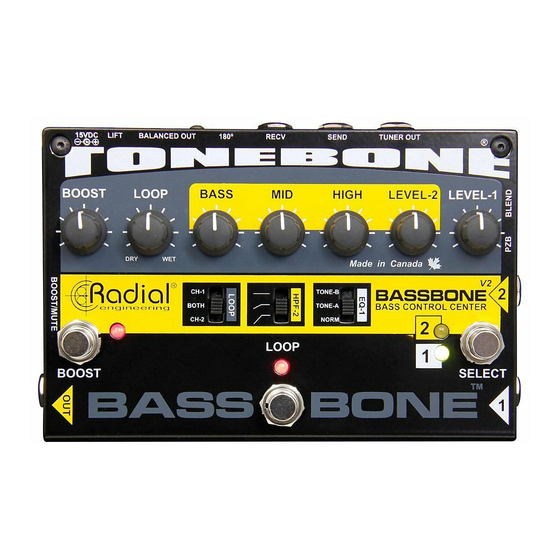 Radial Engineering Tonebone Bassbone V2 User Manual