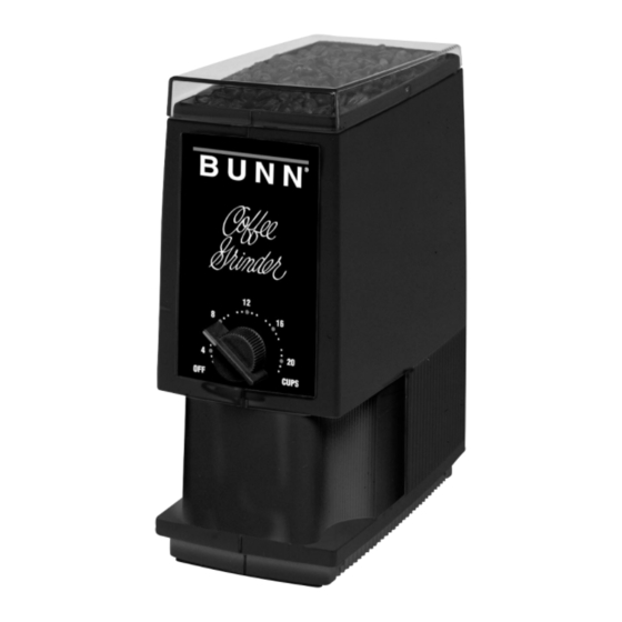 BUNN DELUXE COFFEE GRINDER COFFEE GRINDER USE AND CARE MANUAL ManualsLib