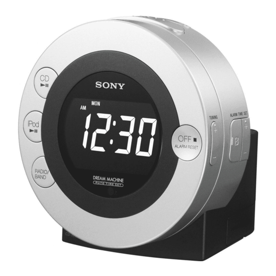 Sony Dream Machine Icf Cd3ip Clock, How Do I Set The Clock On My Sony Under Cabinet Radio