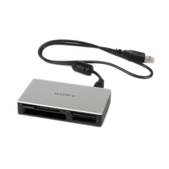 SONY MRW62ES2 CARD READER OPERATING INSTRUCTIONS MANUAL ManualsLib
