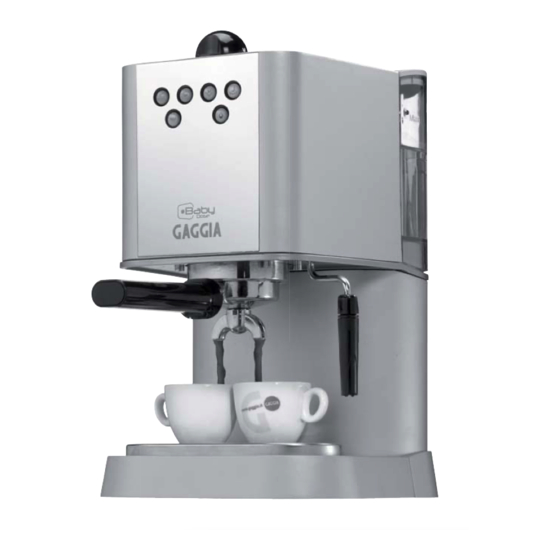 GAGGIA NEW BABY DOSE COFFEE MAKER OPERATING INSTRUCTIONS MANUAL