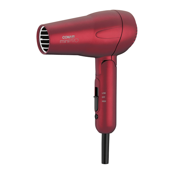 CONAIR MINIPRO 263 HAIR DRYER INSTRUCTION & STYLING MANUAL ManualsLib