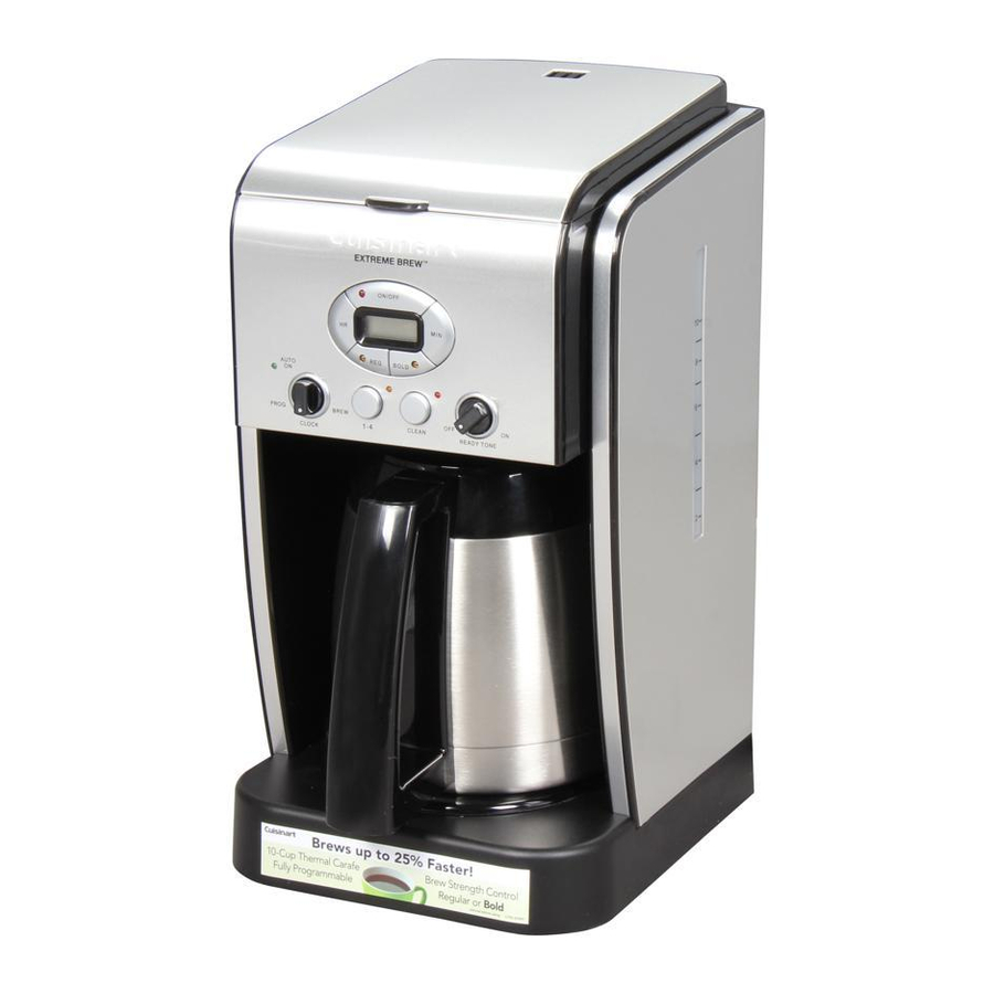 CUISINART EXTREME BREWTM DCC2750 COFFEE MAKER INSTRUCTION BOOKLET