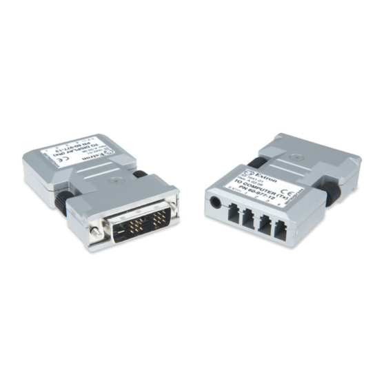 EXTRON ELECTRONICS FIBER OPTIC DVI EXTENDERS DVI 104 RX EXTENDER USER ...