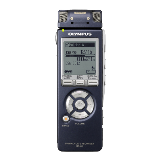OLYMPUS DS61 VOICE RECORDER ONLINE INSTRUCTIONS MANUAL ManualsLib