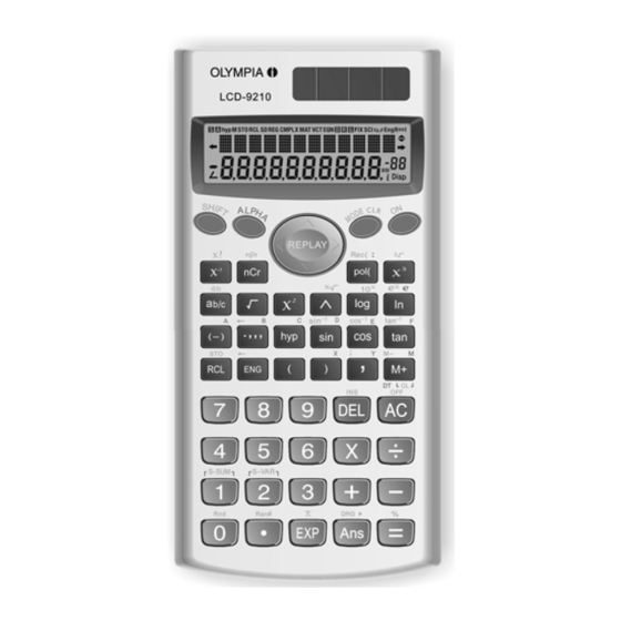 Olympia LCD-9210 User Manual