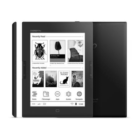 ENERGY SISTEM EREADER PRO HD USER MANUAL Pdf Download ManualsLib