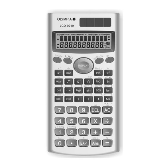 Olympia LCD 9210 User Manual