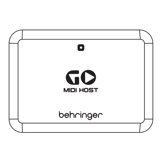 Behringer GO MIDI HOST Quick Start Manual